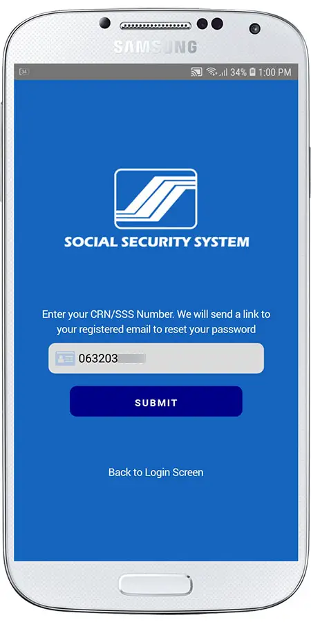 Enter CRN or SSS number
