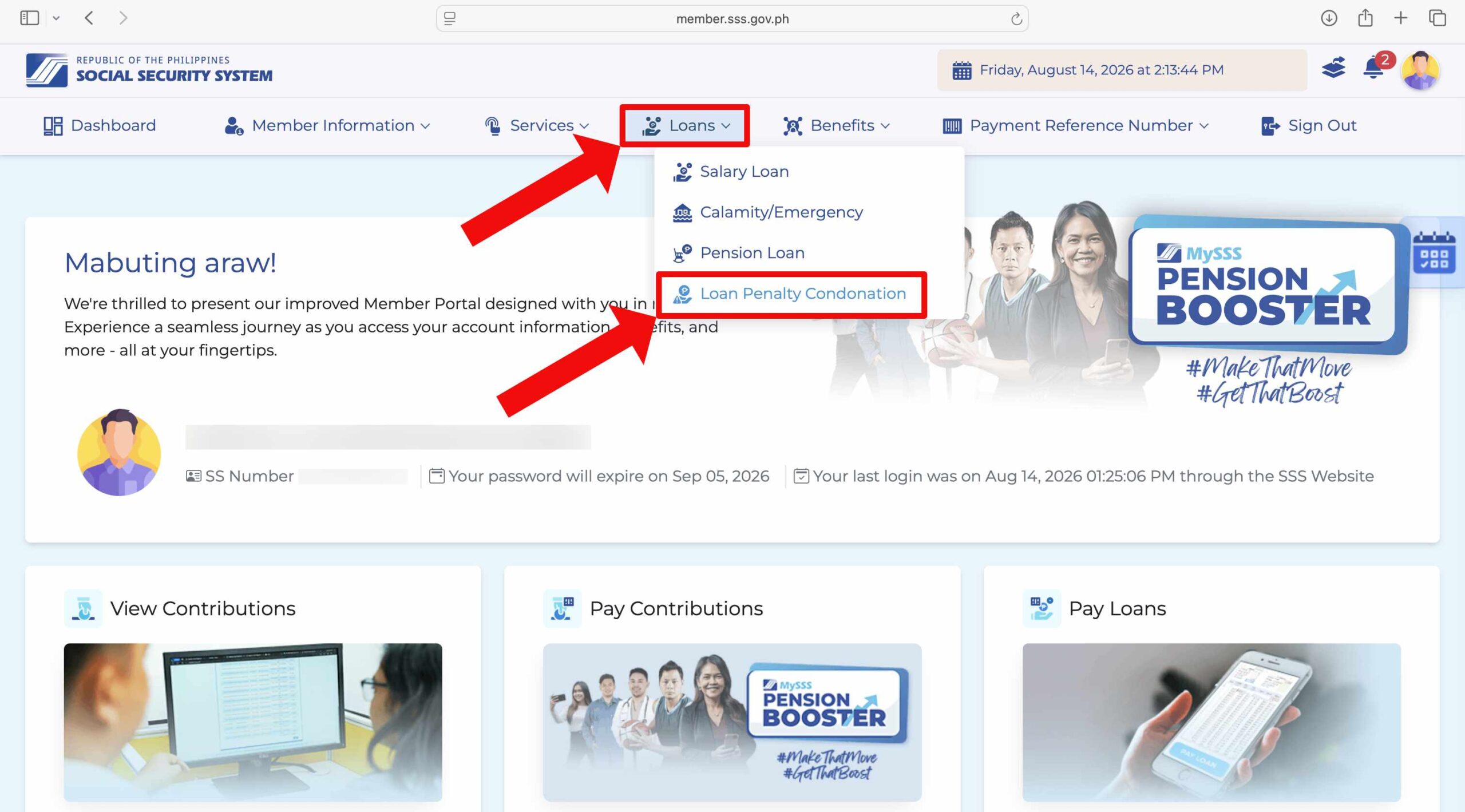 SSS loan penalty condonation