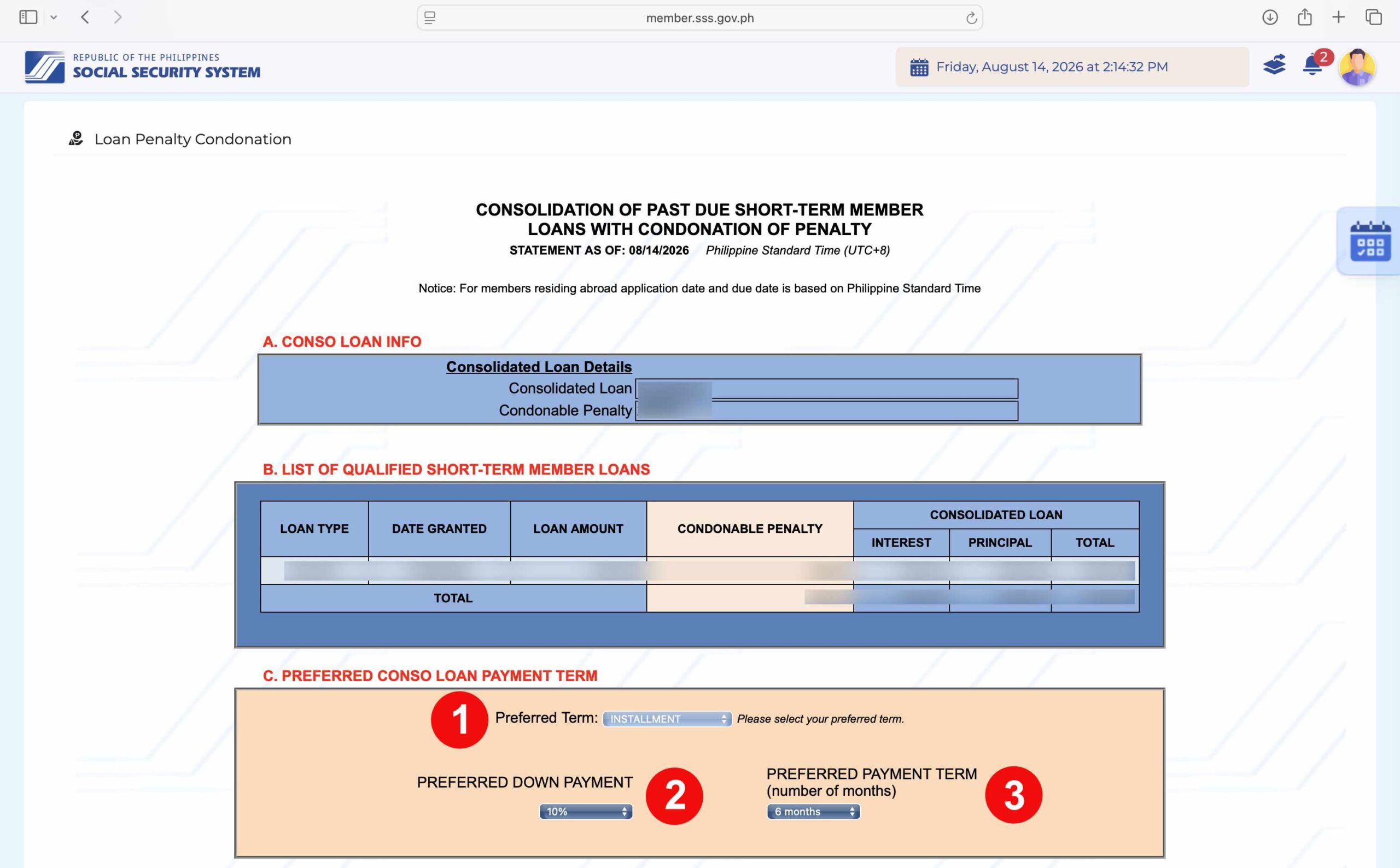 SSS loan penalty condonation details