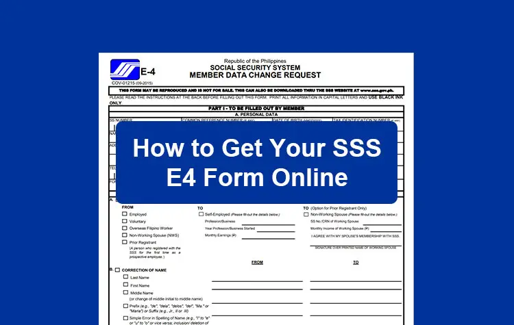 How to Get Your SSS E4 Form or Member Data Amendment Form Online