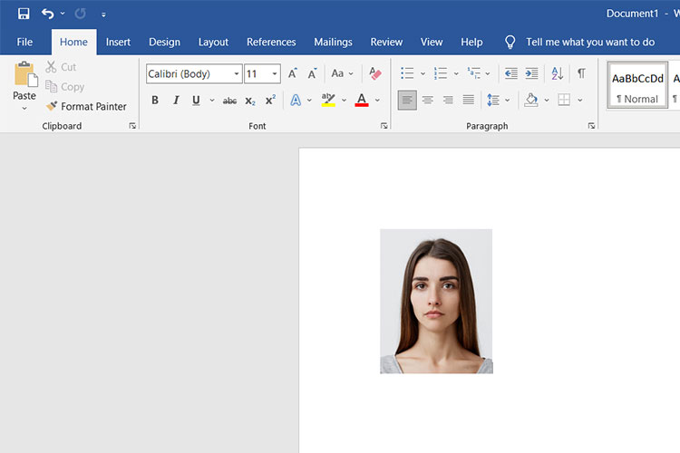 Passport size picture in Microsoft Word
