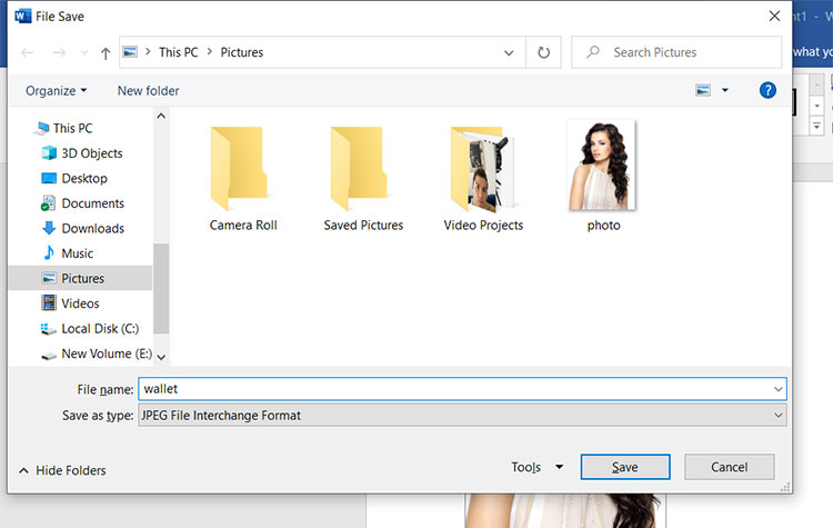 How to save a picture in Microsoft Word
