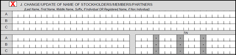 BIR Form 1905 update stockholders and members
