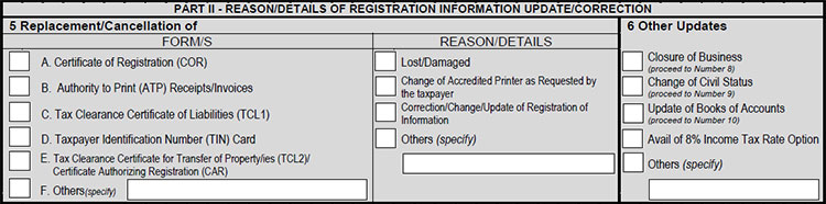 Replacement or cancellation of forms