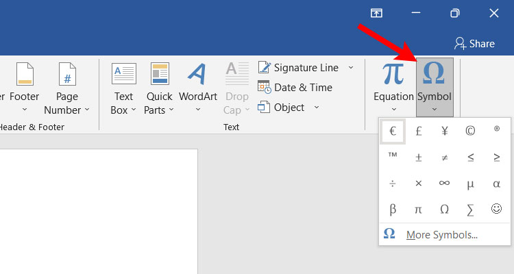 How to type the euro sign in Microsoft Word