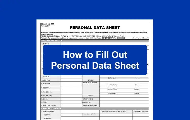 How to Download and Fill Out the Personal Data Sheet (PDS Form)