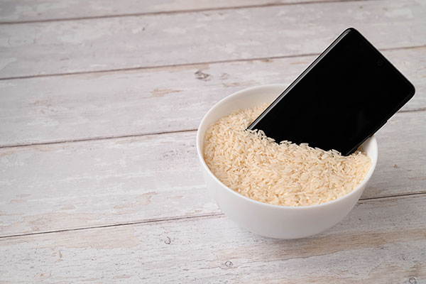 Use rice to get water out of the charging port