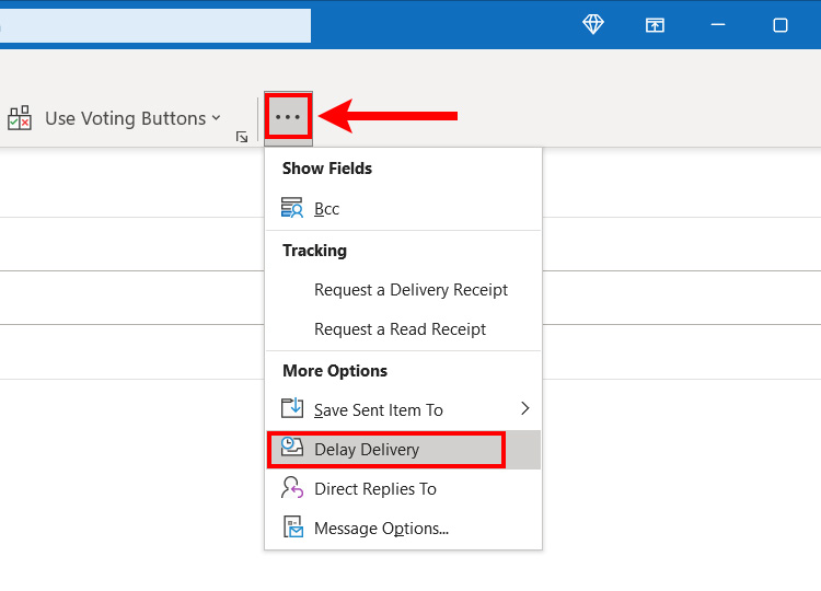 Delay delivery in Microsoft Outlook