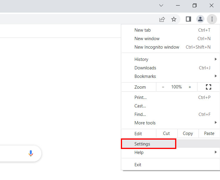 Click settings in Chrome