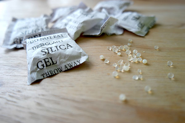 Silica gel can absorb water from the charging port