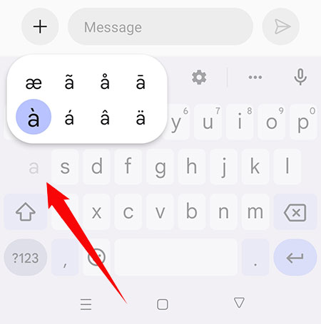 How to type a with accent on Android