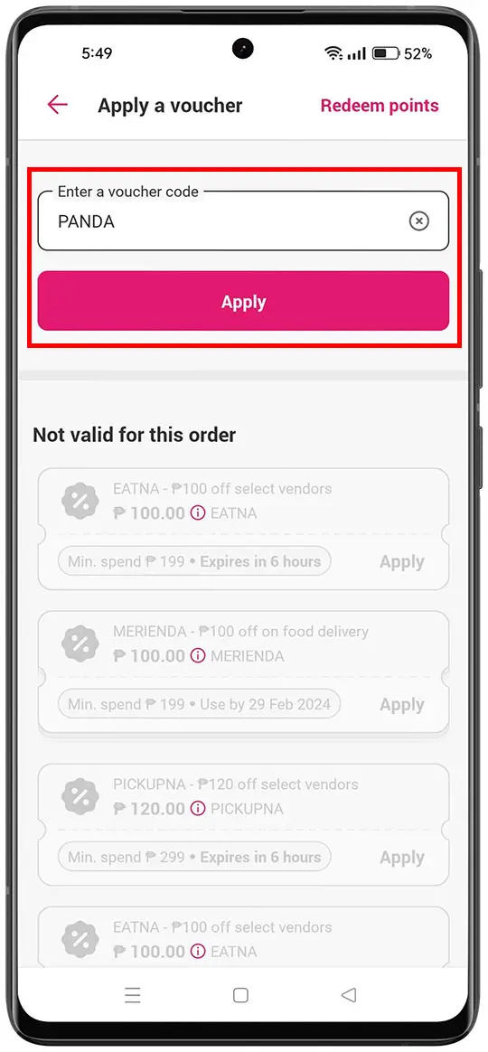 How to use a Foodpanda voucher