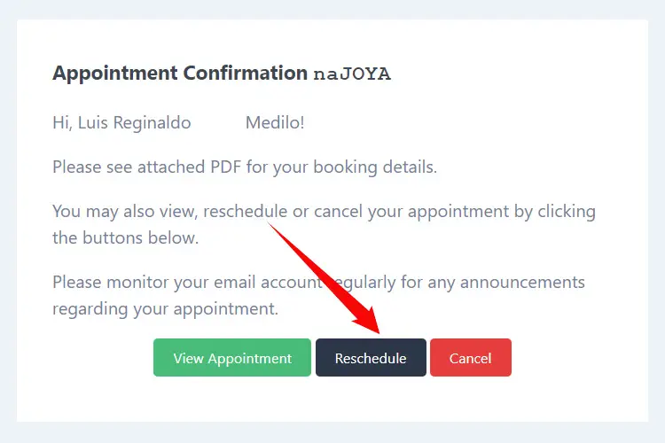 How to reschedule PSA appointment