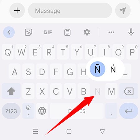 How to type N with accent in Android