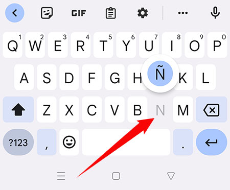 How to type enye on Android