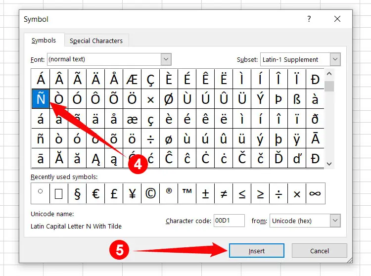 How to type N with tilde in Microsoft Word
