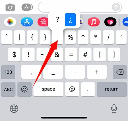 How to type the upside down question mark on the iPhone