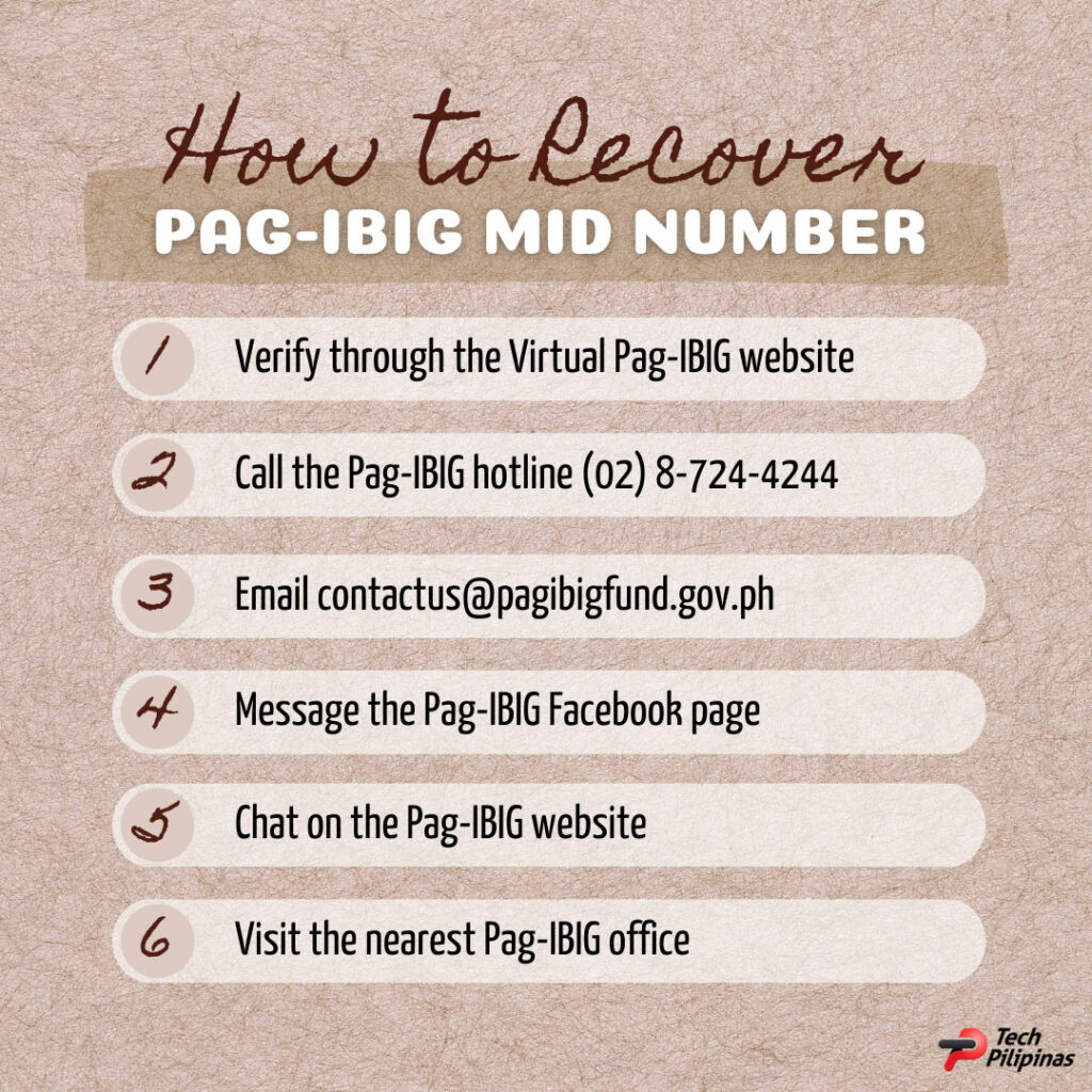 How to recover Pag-IBIG MID number