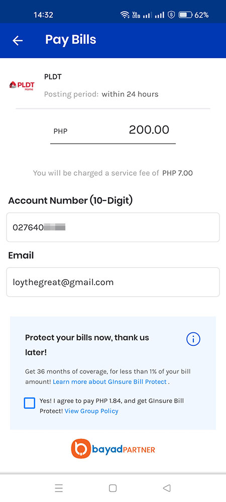 How to pay PLDT using GCash