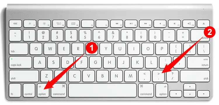 How to type the greater than or equal to sign on a Mac keyboard