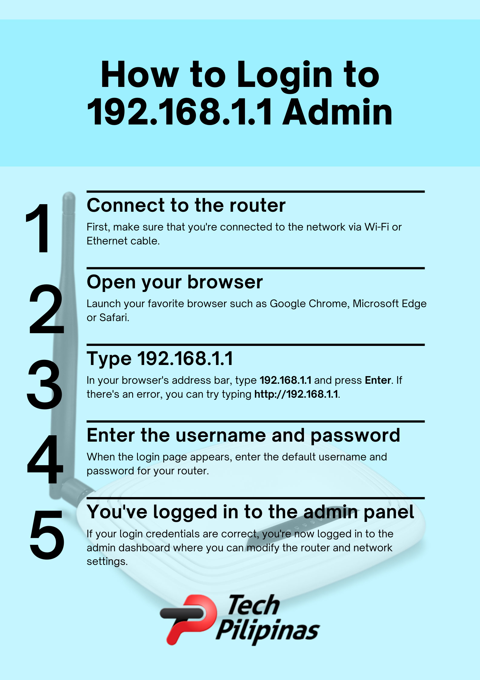 How to login to 192.168.1.1 admin