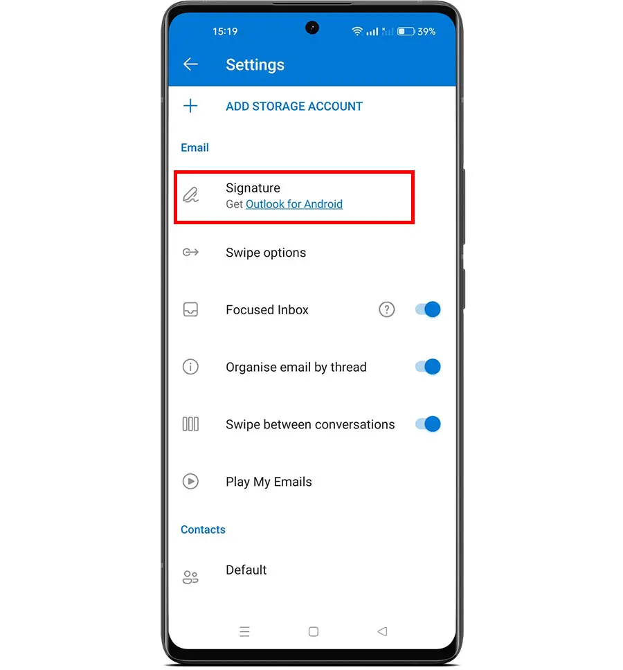 How to add a signature in the Outlook mobile app