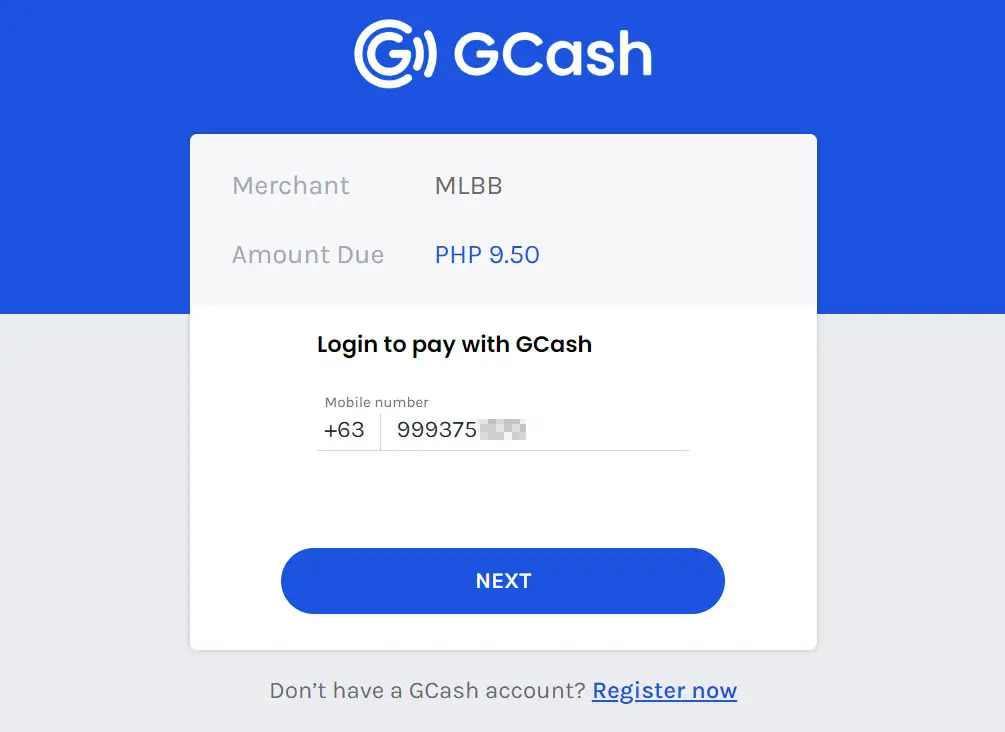 Enter your GCash number