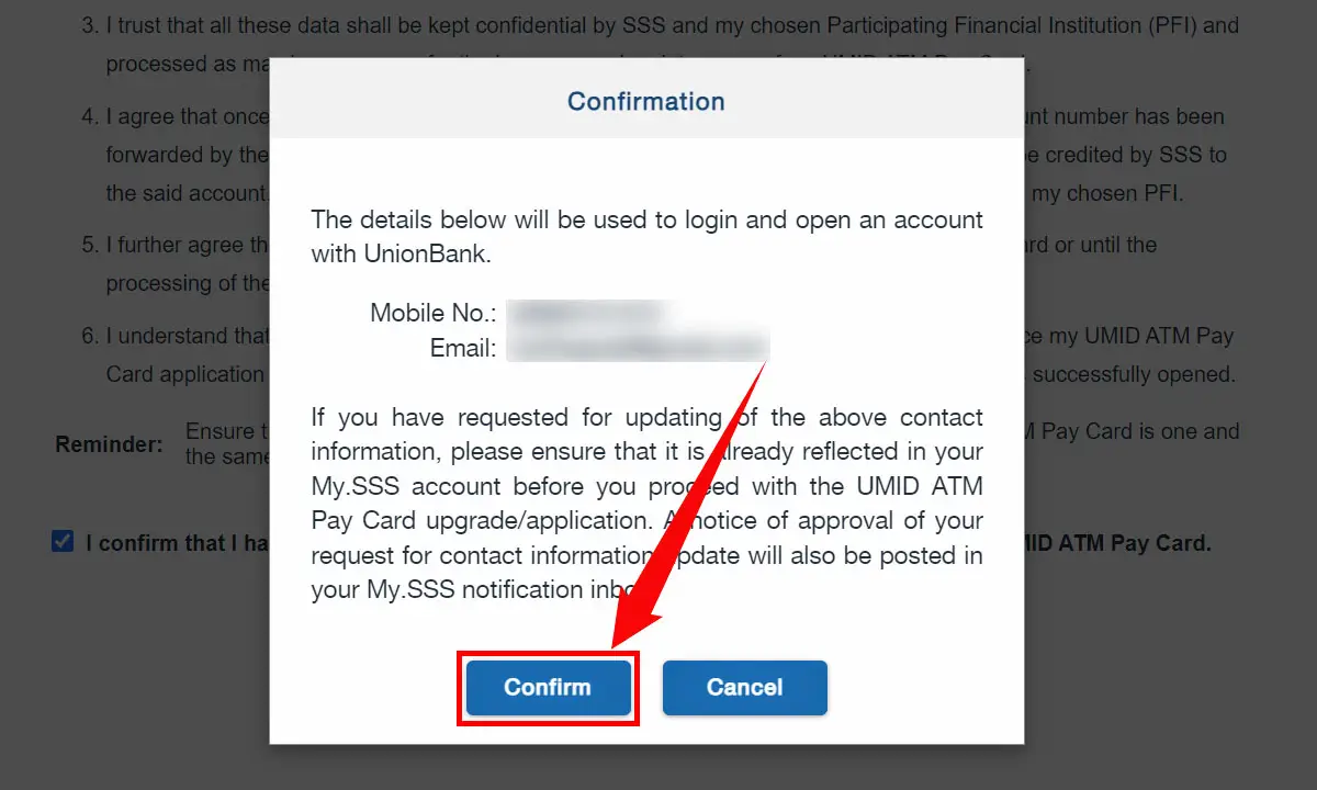 Confirm your contact details