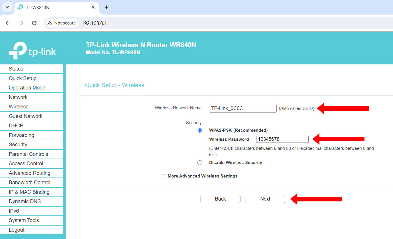 Change the network name and Wi-Fi password