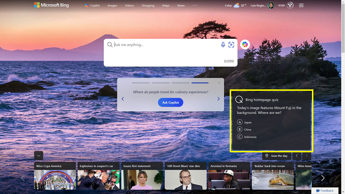 Bing Homepage Quiz: Answer the Trivia to Win Prizes! - Tech Pilipinas