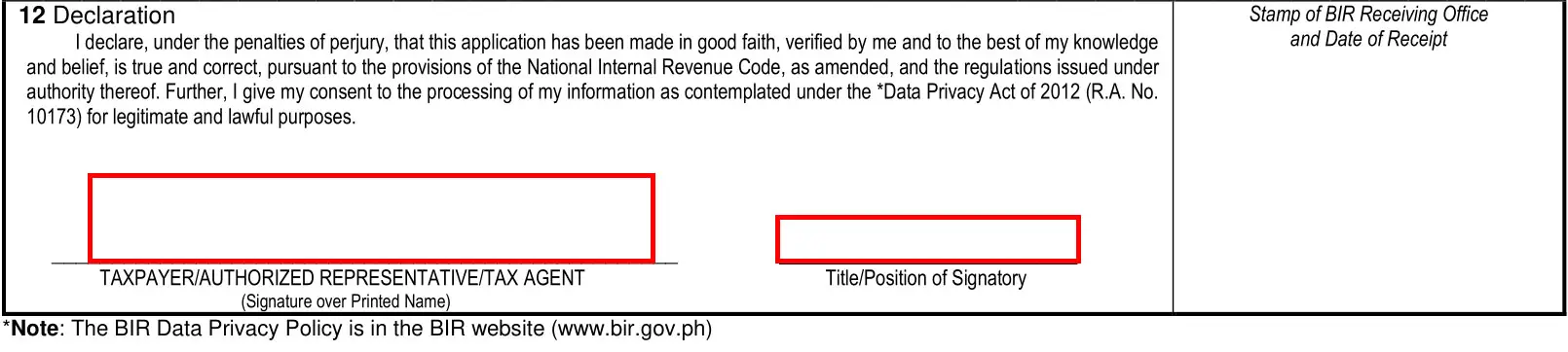 Printed name and signature