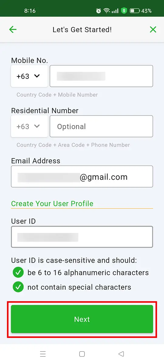 Set your user ID