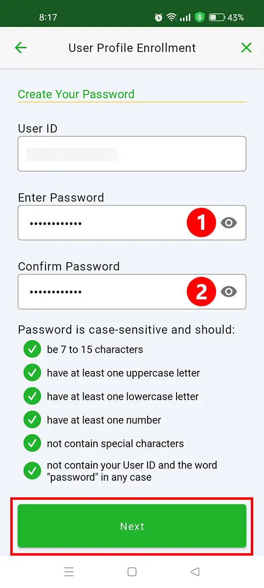 Set your password