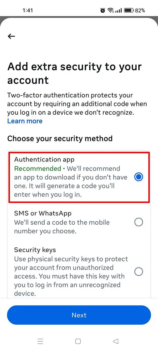 Authentication app