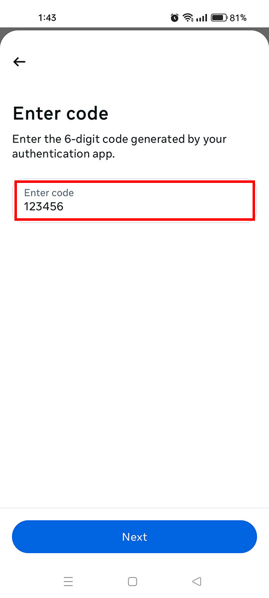 Enter 6-digit code