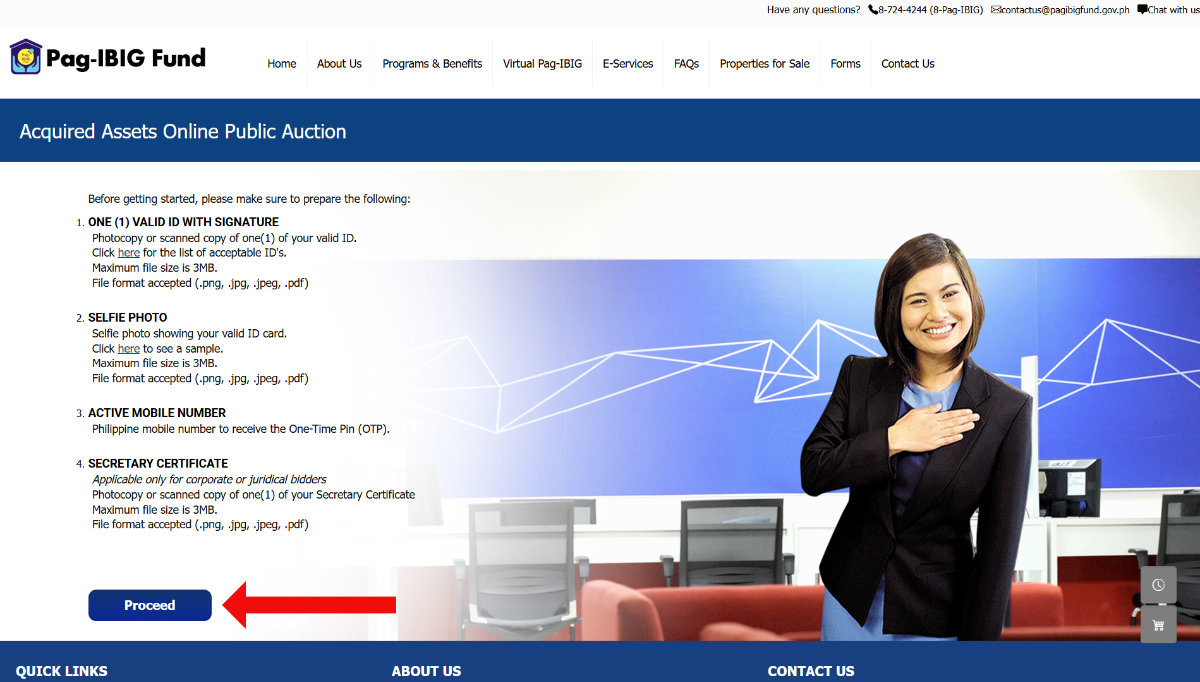 Pag-IBIG Acquired Assets Online Public Auction requirements