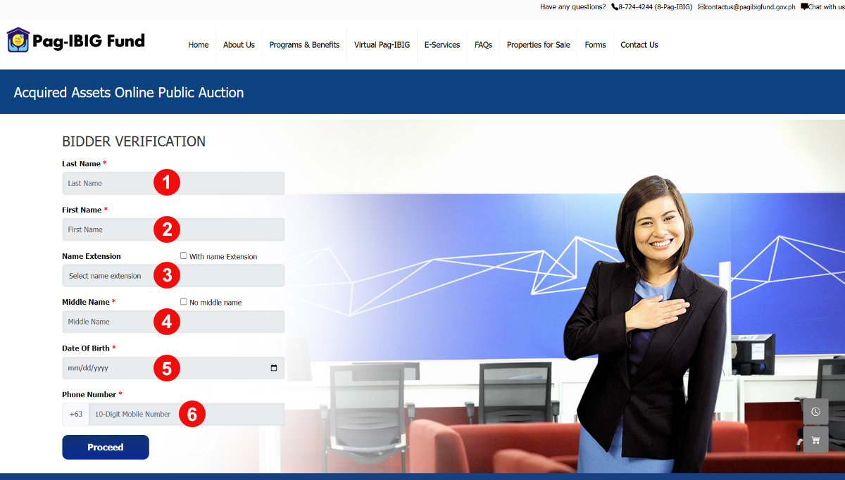 Pag-IBIG Acquired Assets Online Public Auction bidder verification