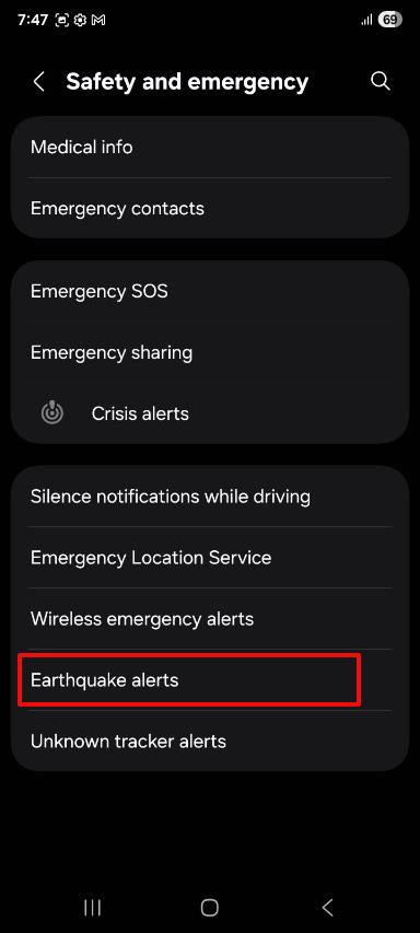 Earthquake alerts