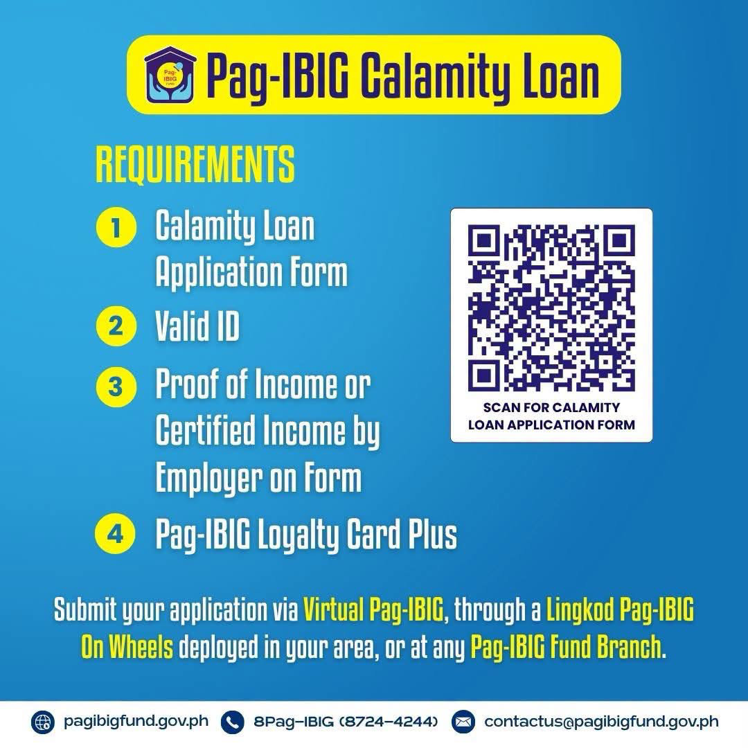 Pag-IBIG Calamity Loan requirements