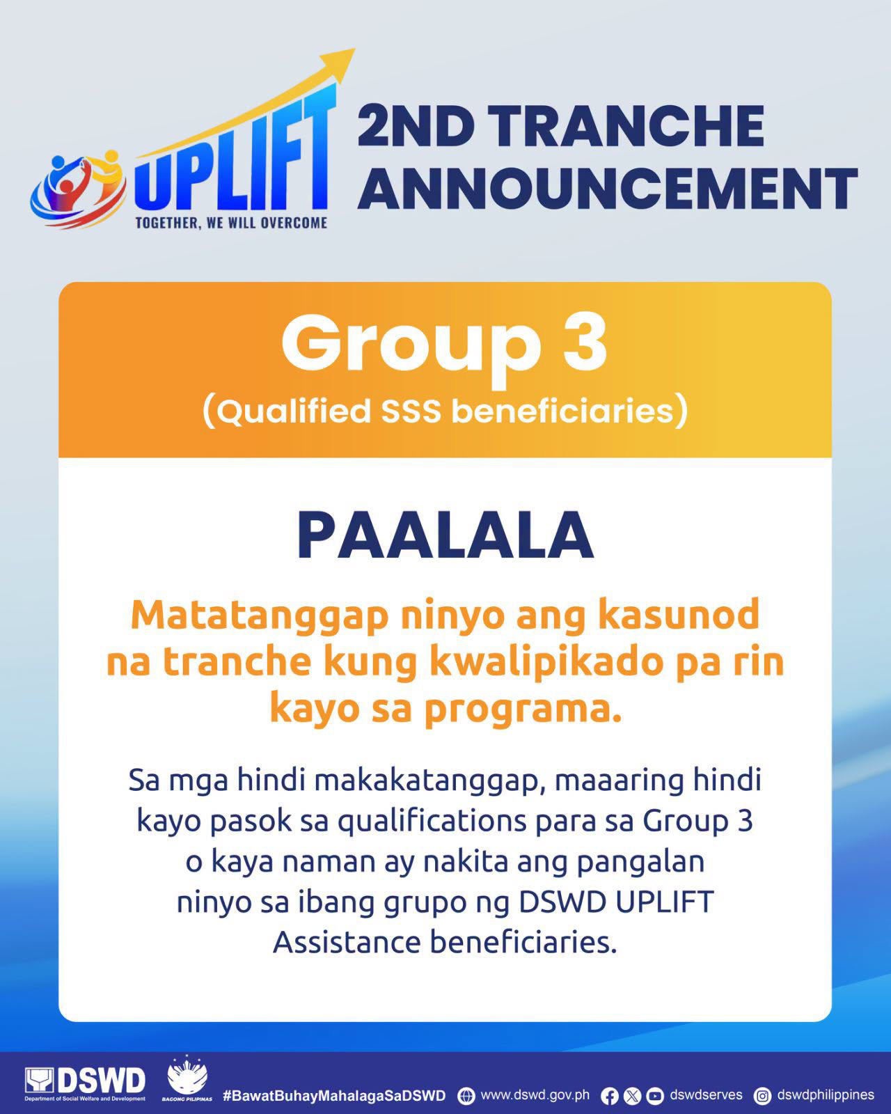 Group 3 UPLIFT announcement