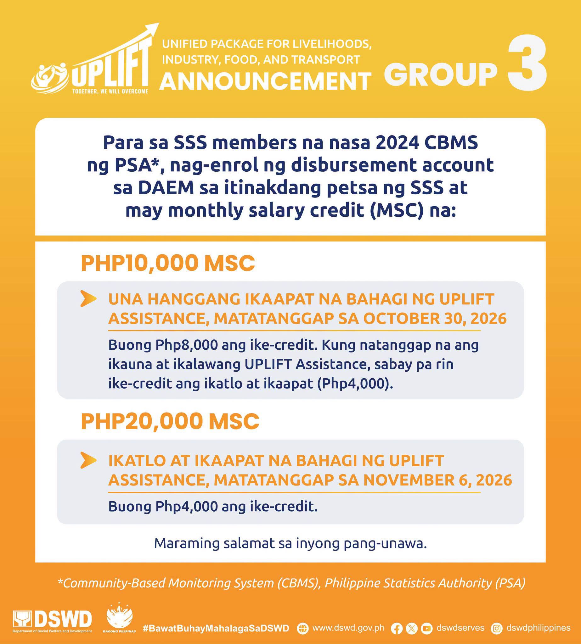 UPLIFT Group 3 announcement